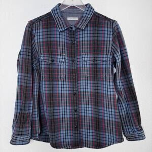 Outerknown Mens Blanket Shirt Size XS Blue 'Pacific Old Coast Plaid' Organic
